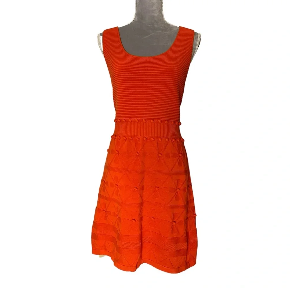Milly of New York orange knit sleeveless dress size large - Picture 1 of 12